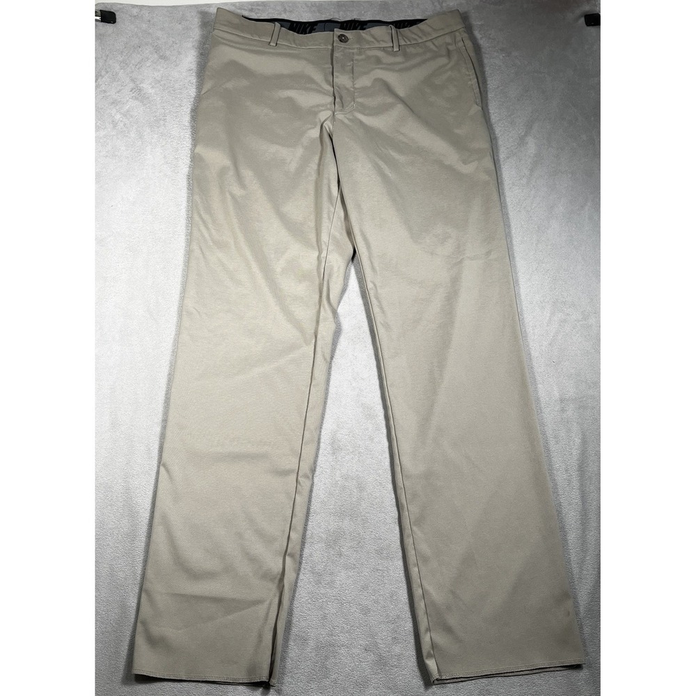 Nike Dri Fit Golf Pants‎ Men 38 Khaki Trousers Unhemmed Elastic Waist -NWOT